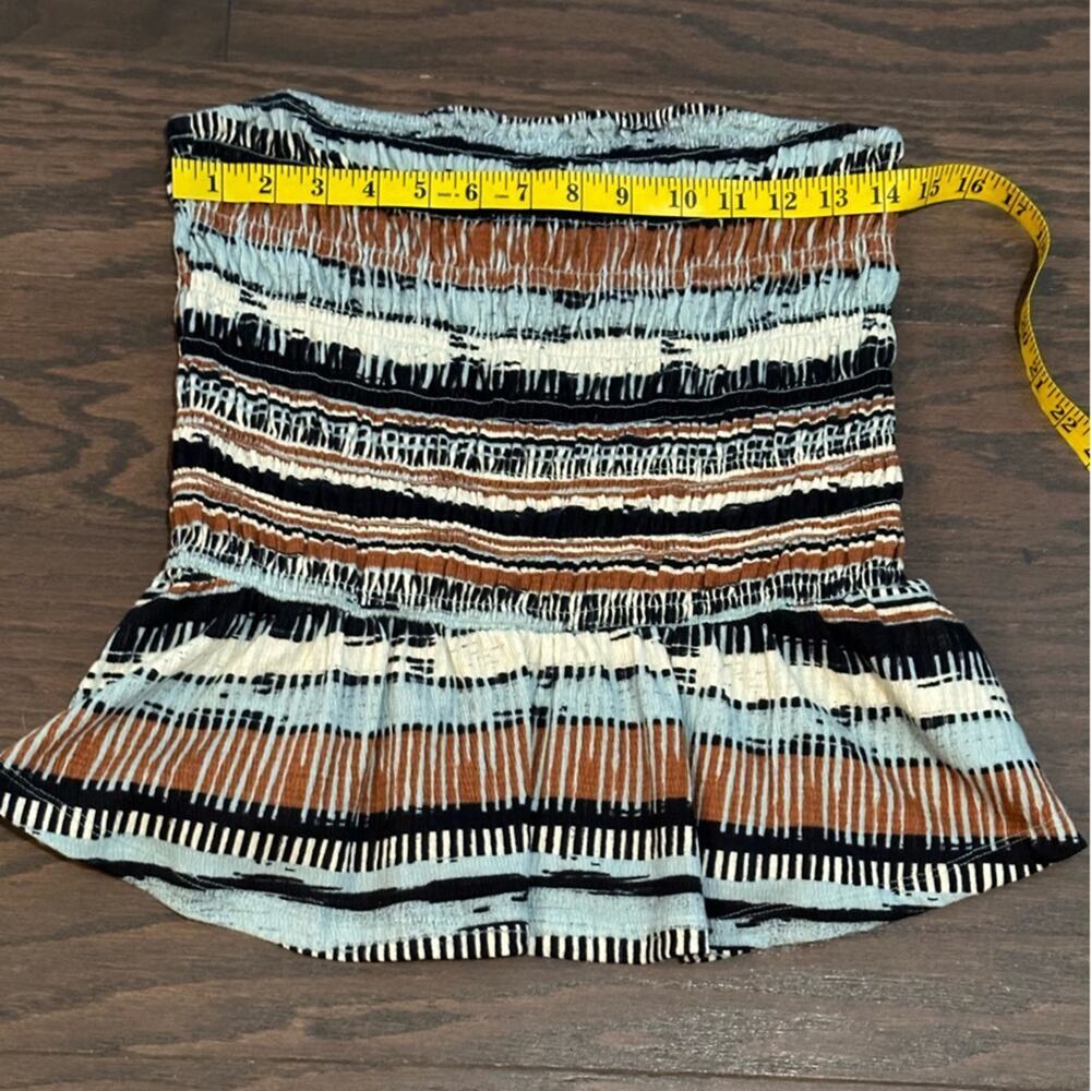 Anthropologie Porridge Smocked Strapless Peplum Tube Top Boho Stripe Size Small - Picture 5 of 7
